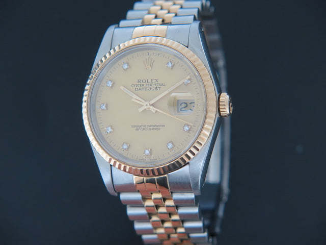 Rolex Datejust Gold/Steel Champagne Diamond Dial