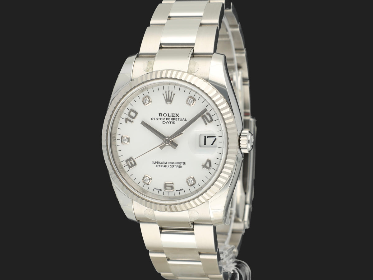Rolex Date White Diamond Dial 115234 (1)