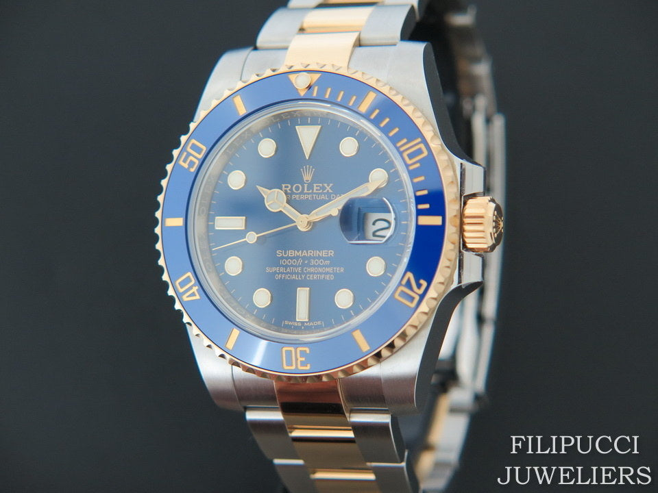 Rolex Submariner Date Gold/Steel Blue Dial NEW 116613LB        (1)