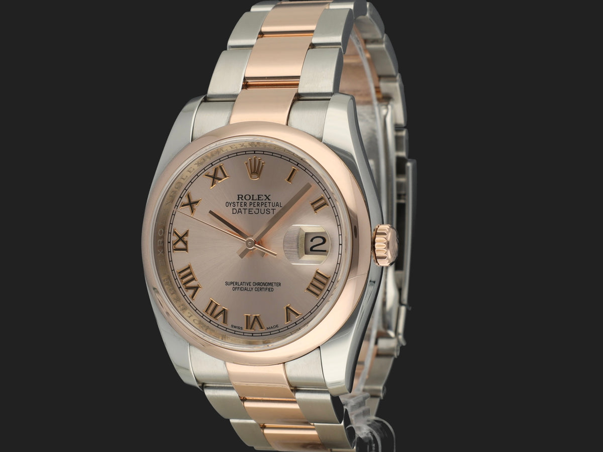Rolex Datejust 36 Everose/Steel Pink Roman Dial 116201 (1)
