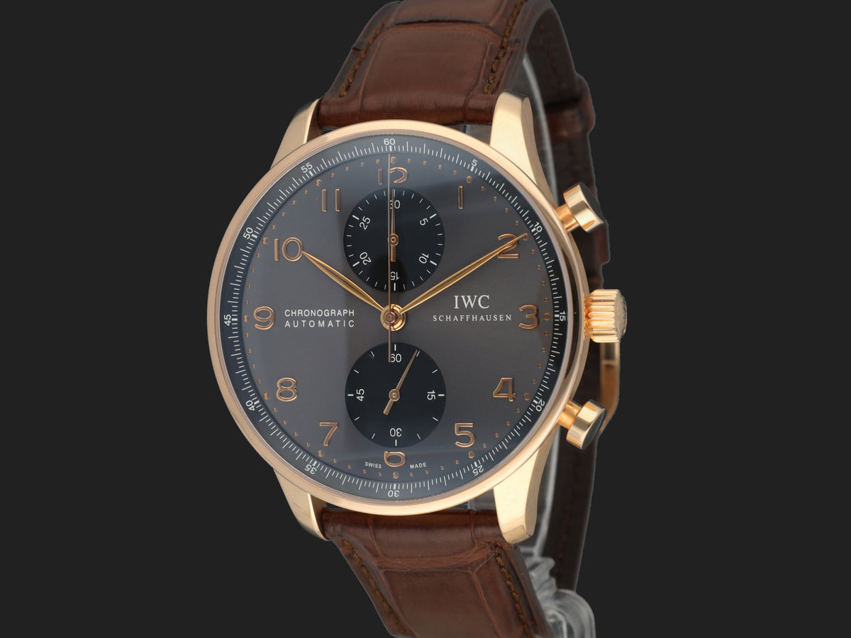 IWC Portugieser Chronograph Rose Gold Grey Dial IW371482 (1)