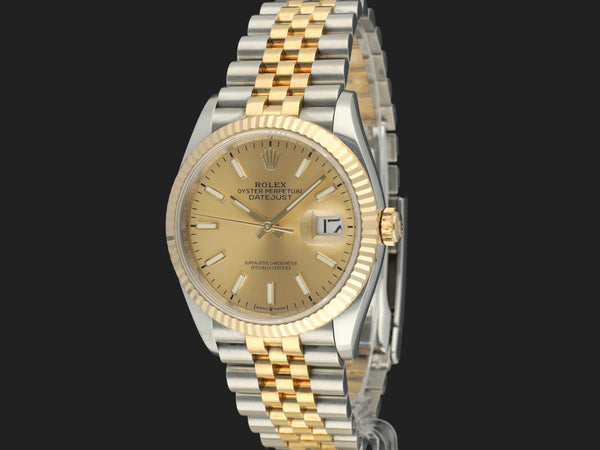 Rolex Datejust 36 Gold/Steel Champagne Dial