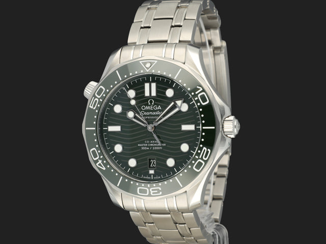 Omega Seamaster Diver 300M Co-Axial Master Chronometer Green Dial NEW