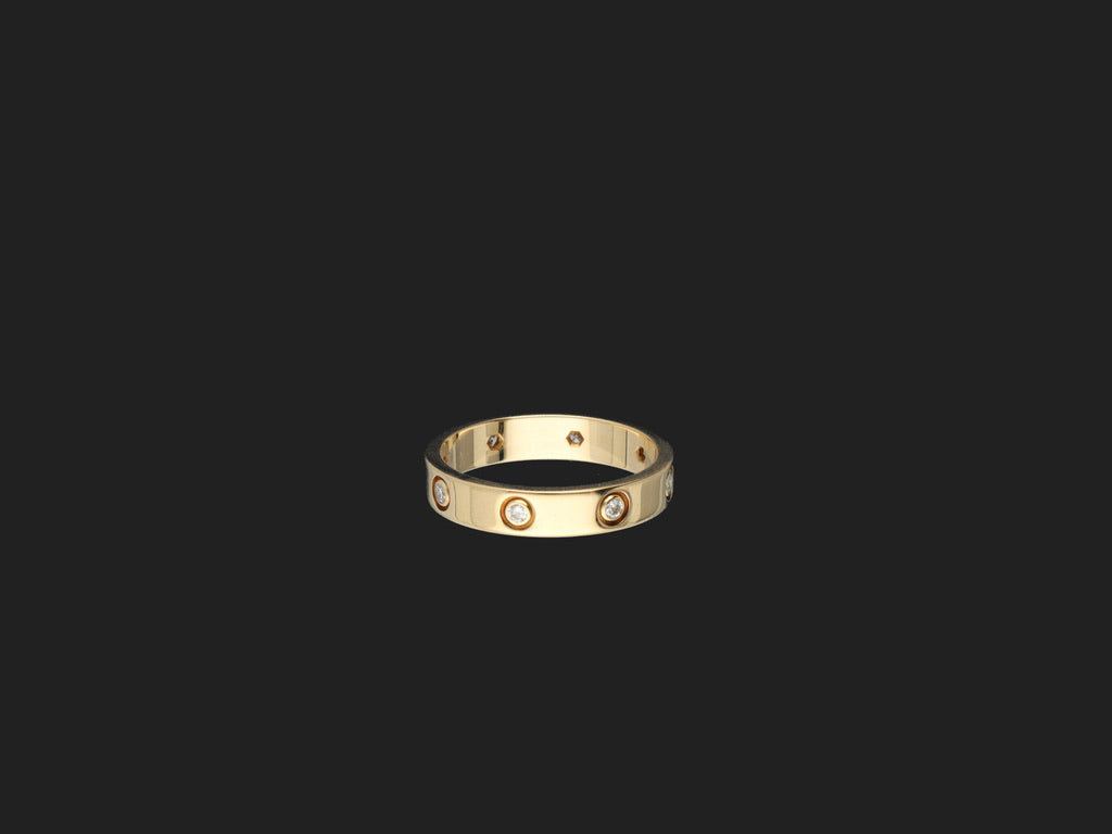 Cartier Love Ring Yellow Gold Diamonds Size 55 (1)