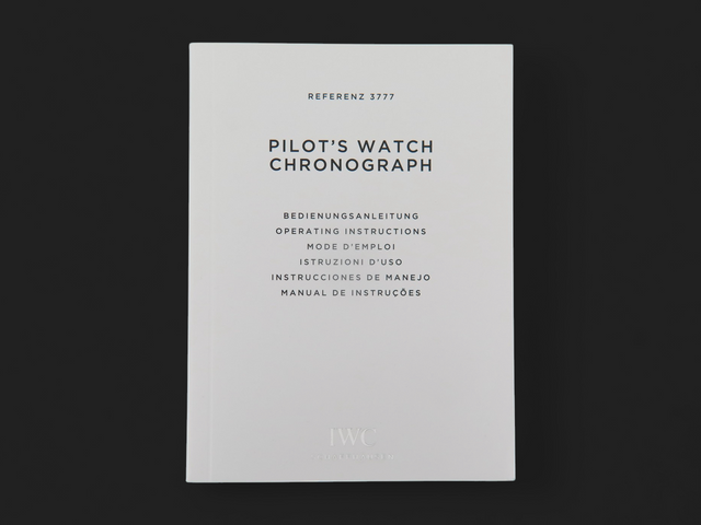 IWC Pilot's Watches Chronograph Instructions Booklet