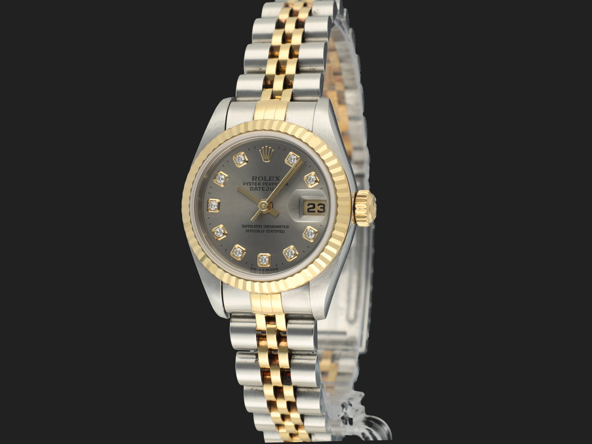 Rolex Lady Datejust Gold/Steel Grey Diamond Dial 79173 (1)