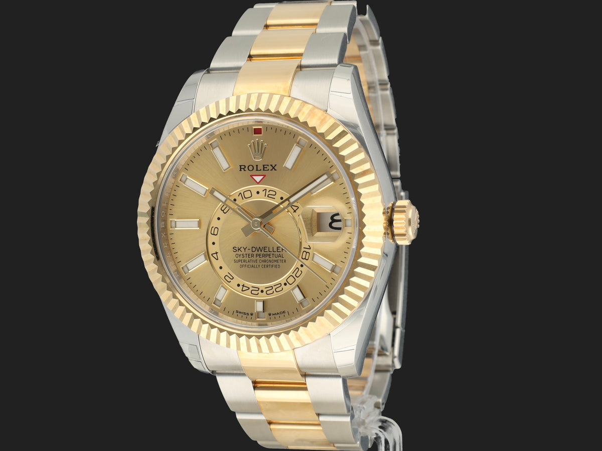Rolex Sky-Dweller Gold/Steel Champagne Dial 336933 99% NEW (1)