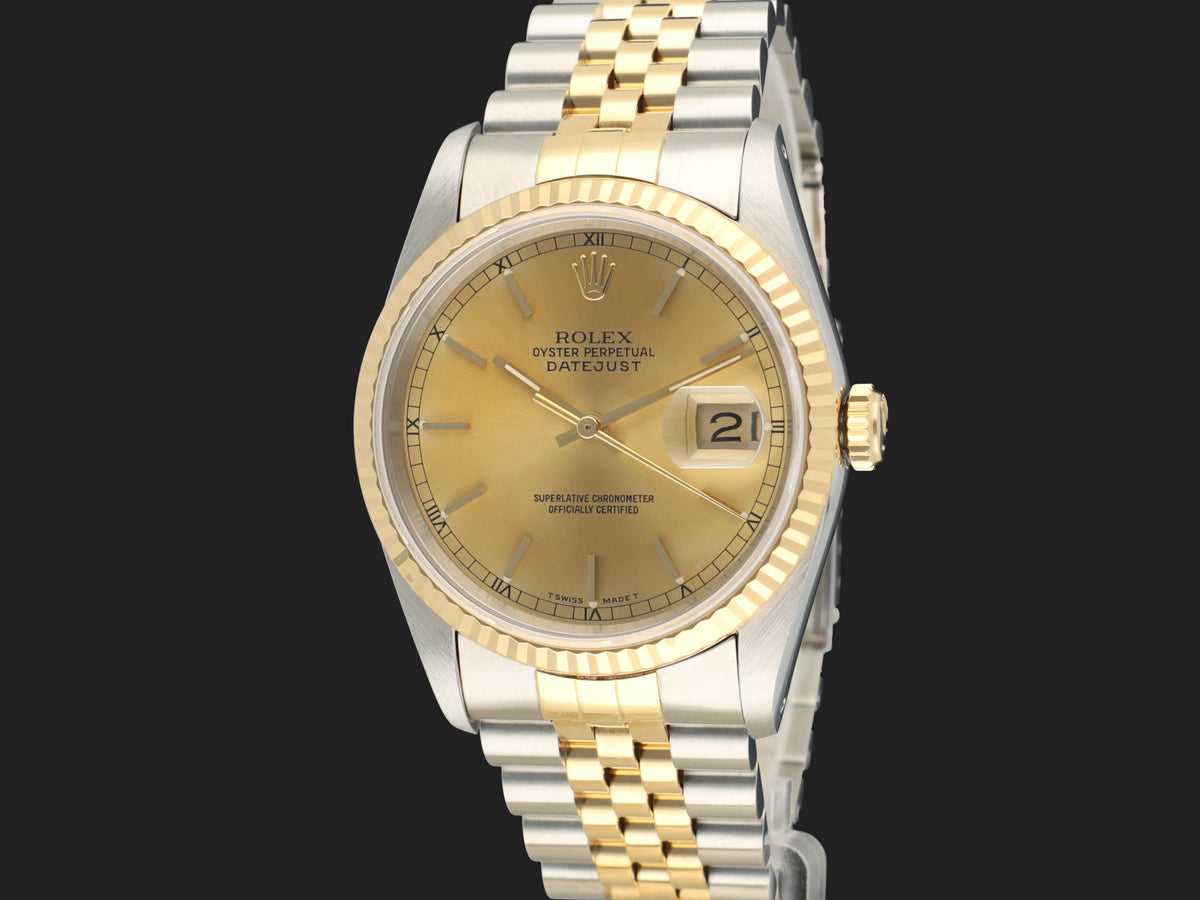 Rolex Datejust 36 Gold/Steel Champagne Dial 16233  (1)