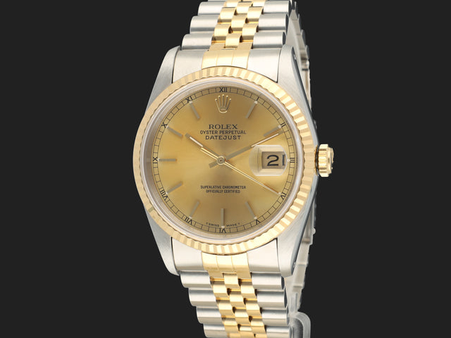 Rolex Datejust 36 Gold/Steel Champagne Dial 16233