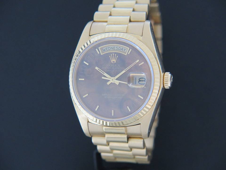 Rolex Day-Date Yellow Gold 18038 Wood Dial  (1)