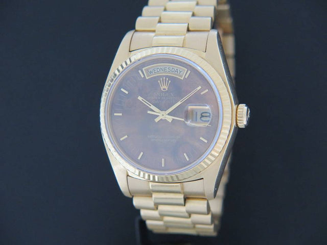 Rolex Day-Date Yellow Gold Wood Dial