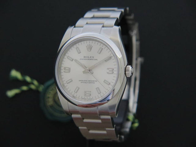 Rolex Oyster Perpetual Silver Dial 3 6 9