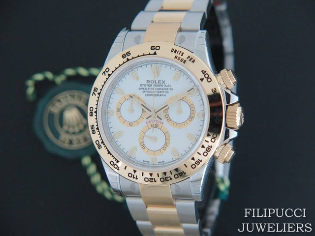 Rolex Daytona Gold/Steel NEW White Dial With Stickers