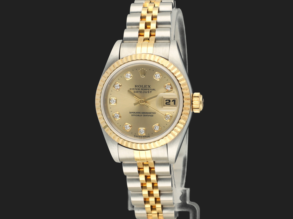 Rolex Lady-Datejust 26 Champagne Diamond Dial 69173 (1)