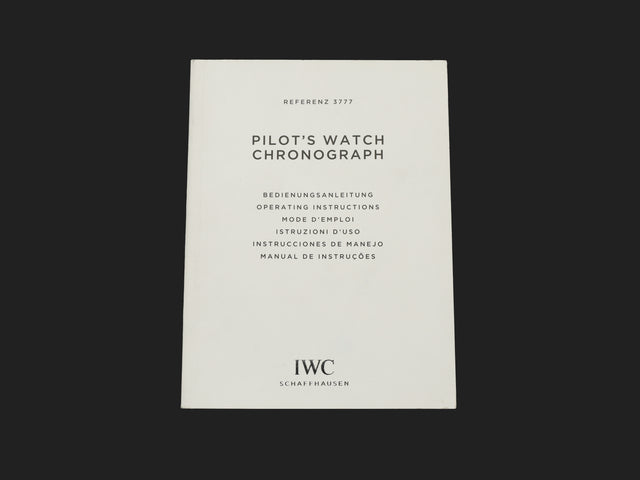 IWC Pilot's Watches Chronograph Instructions Booklet