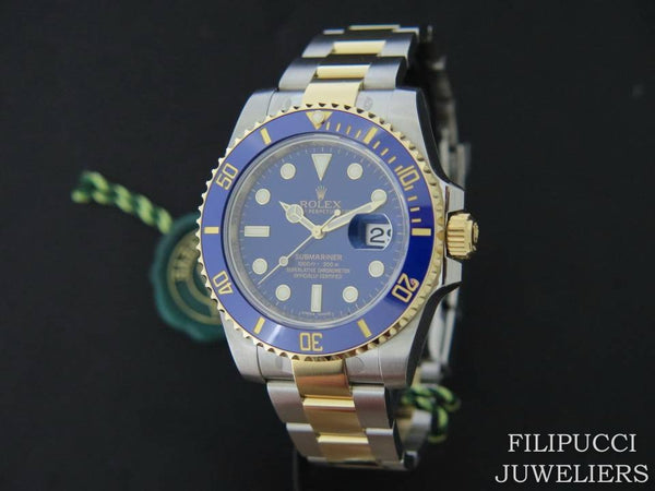 Rolex Submariner Date Gold/Steel Blue Dial FULL STICKERS