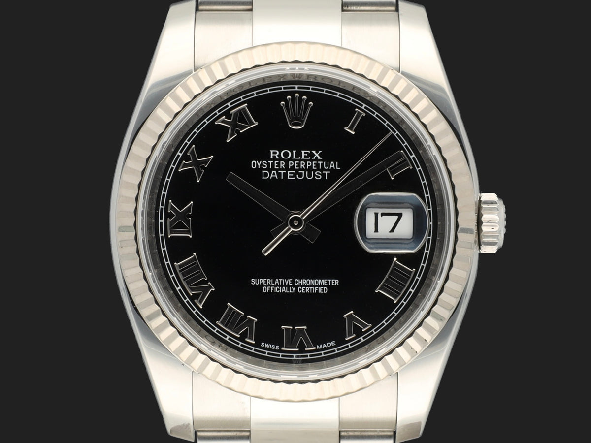 Rolex Datejust 36 Black Roman Dial 116234