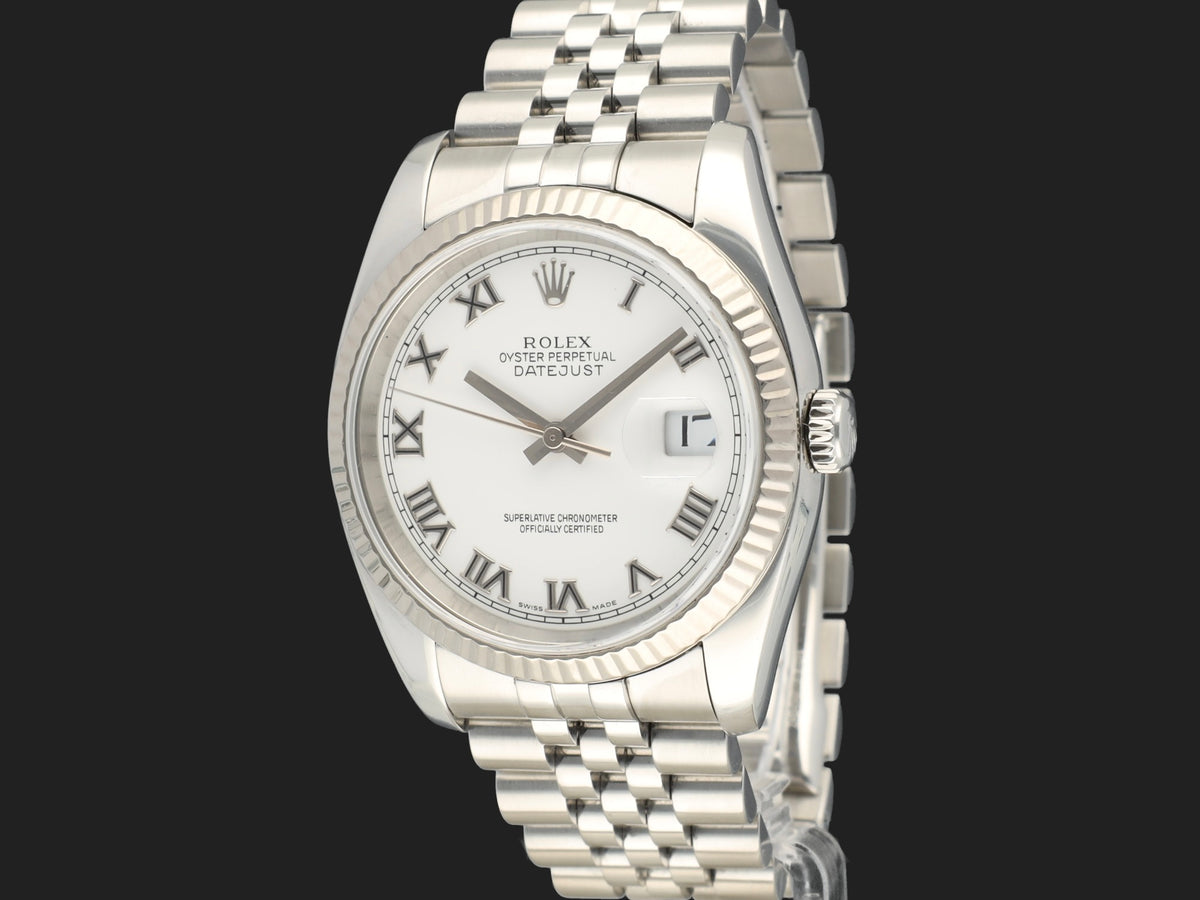 Rolex Datejust 36 White Roman Dial 116234 (1)