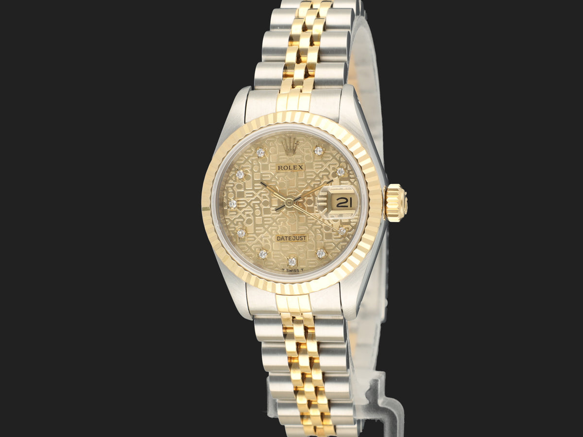 Rolex Lady-Datejust 26 Gold/Steel Computer Diamond Dial 69173  (1)