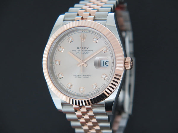 Rolex Datejust 41 Everose/Steel Sundust Diamond Dial