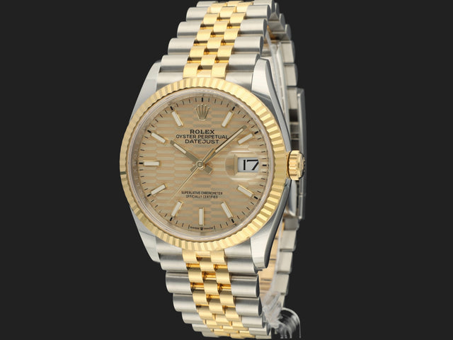 Rolex Datejust Gold/Steel Golden Fluted Dial
