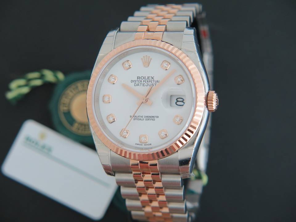 Rolex Datejust Everosegold/Steel White Diamond Dial NEW 116231  (1)