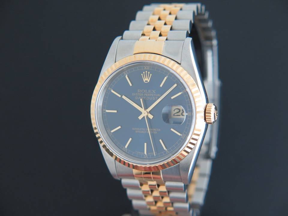 Rolex Datejust Gold/Steel 16233 Blue Dial  (1)