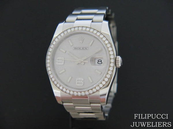Rolex Datejust Silver Diamond Dial and Bezel