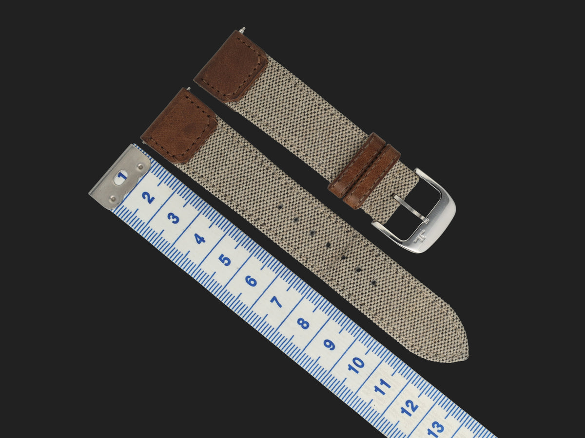Jaeger-LeCoultre Brown Fabric/Leather Strap 20MM (1)