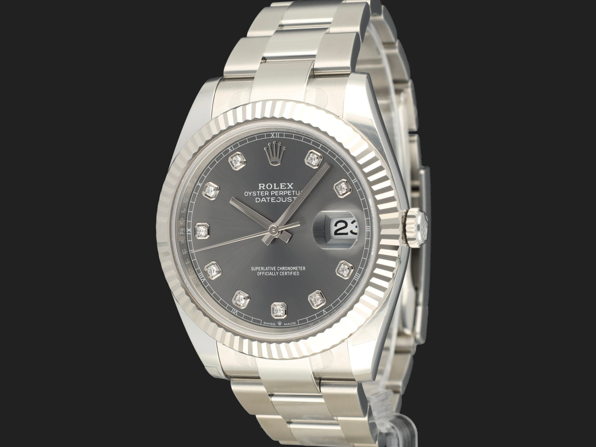 Rolex Datejust 41 Slate Diamond Dial 126334 99% NEW (1)
