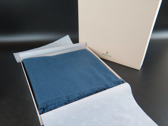Rolex Sjaal / Scarf Blue Cashmere NEW