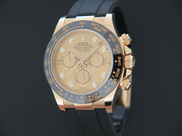 Rolex Daytona Yellow Gold Champagne Diamond Dial NEW
