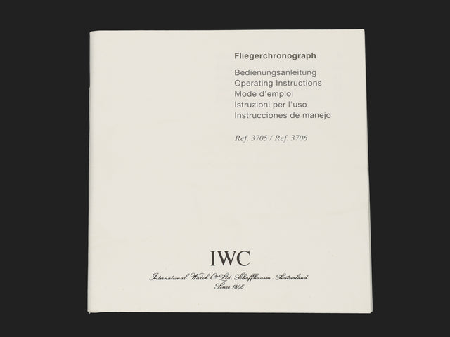 IWC Fliegerchronograph Operating Instructions  Booklet