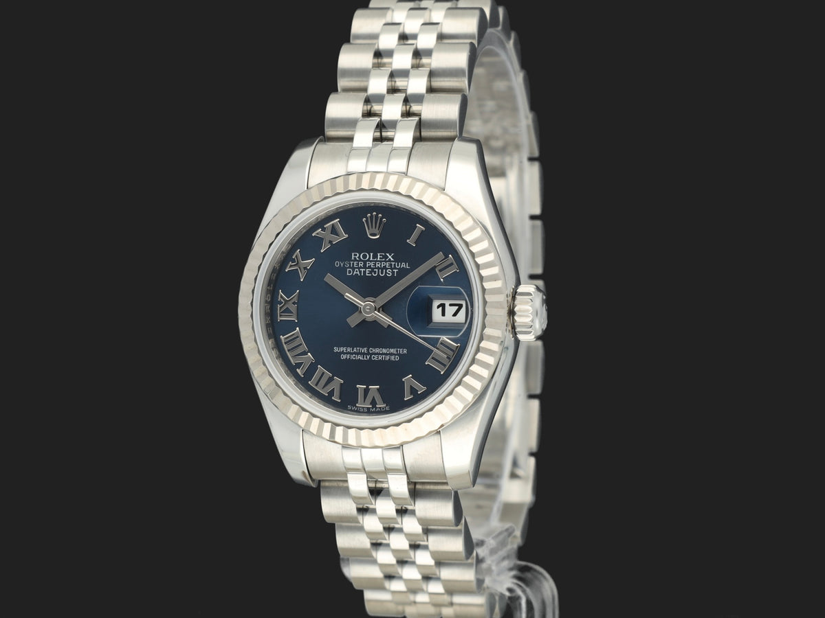 Rolex Lady-Datejust 26 Blue Roman Dial 179174  (1)