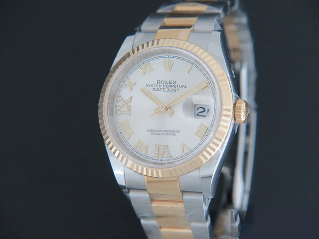Rolex Datejust Gold/Steel Silver Diamond Dial NEW