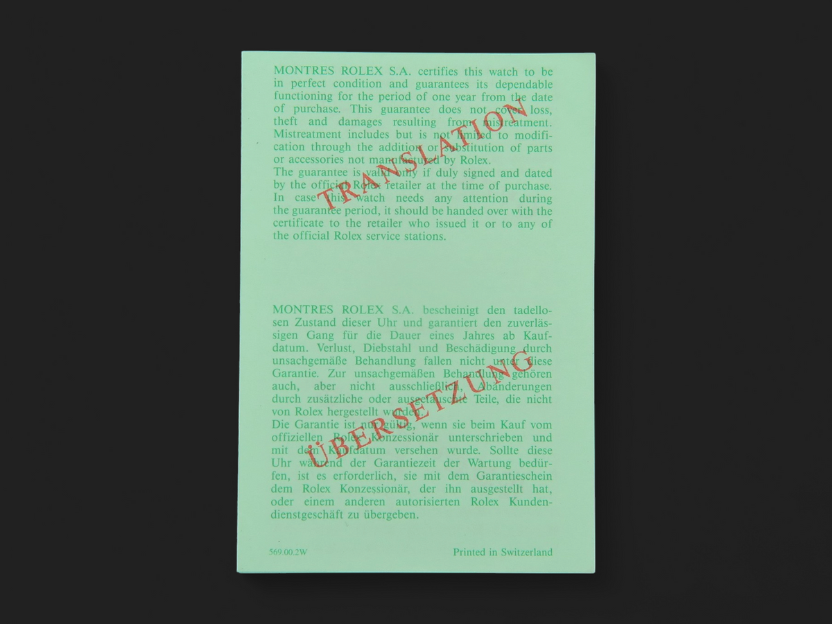 Rolex Translation Booklet (1)