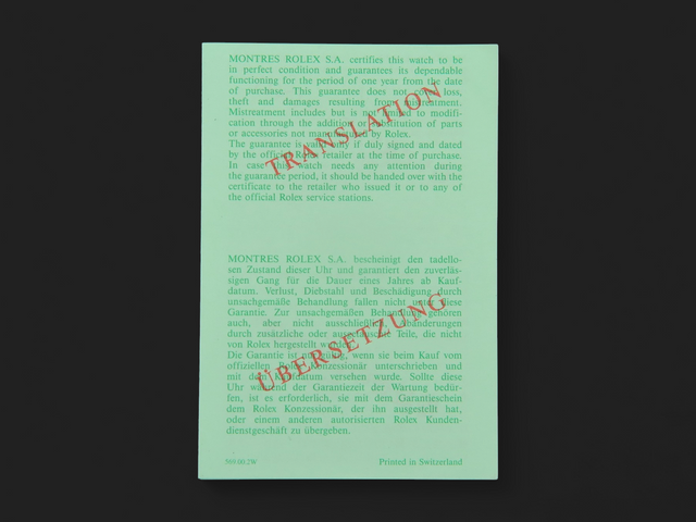 Rolex Translation Booklet