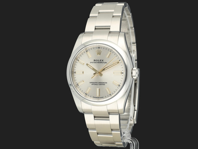 Rolex Oyster Perpetual 34 Silver Dial 124200