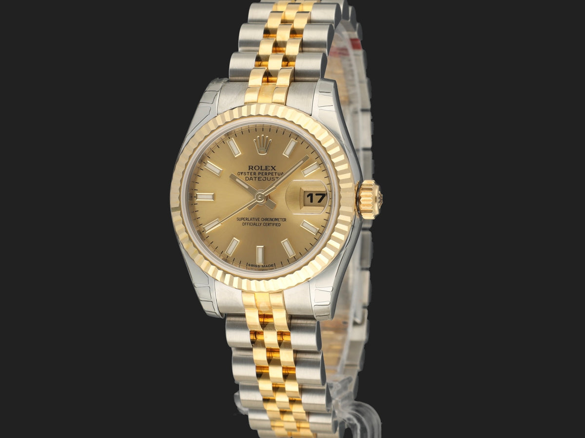 Rolex Lady-Datejust 26 Gold/Steel Champagne Dial 179173 NOS (1)