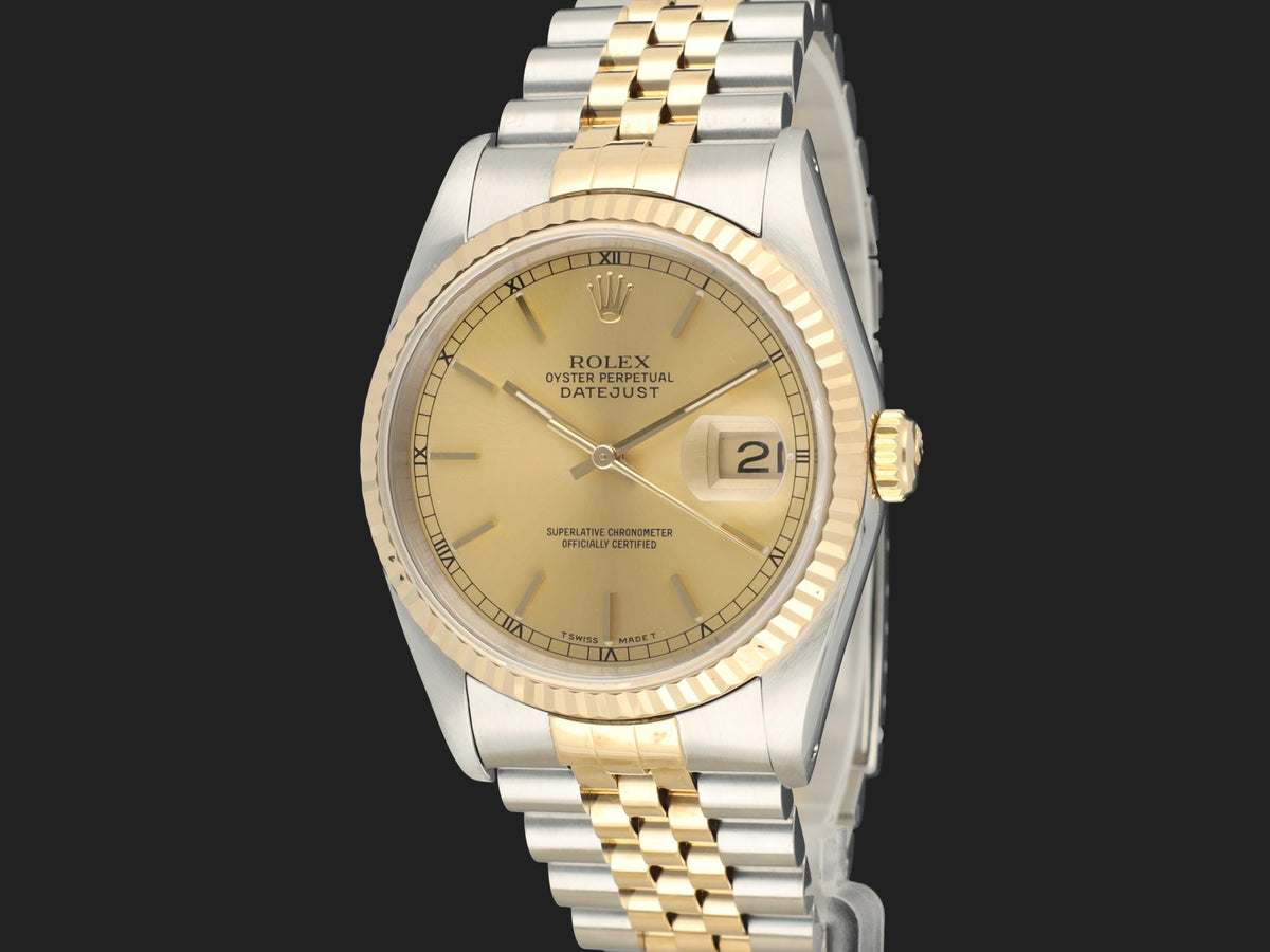 Rolex Datejust 36 Gold/Steel Champagne Dial 16233 (1)