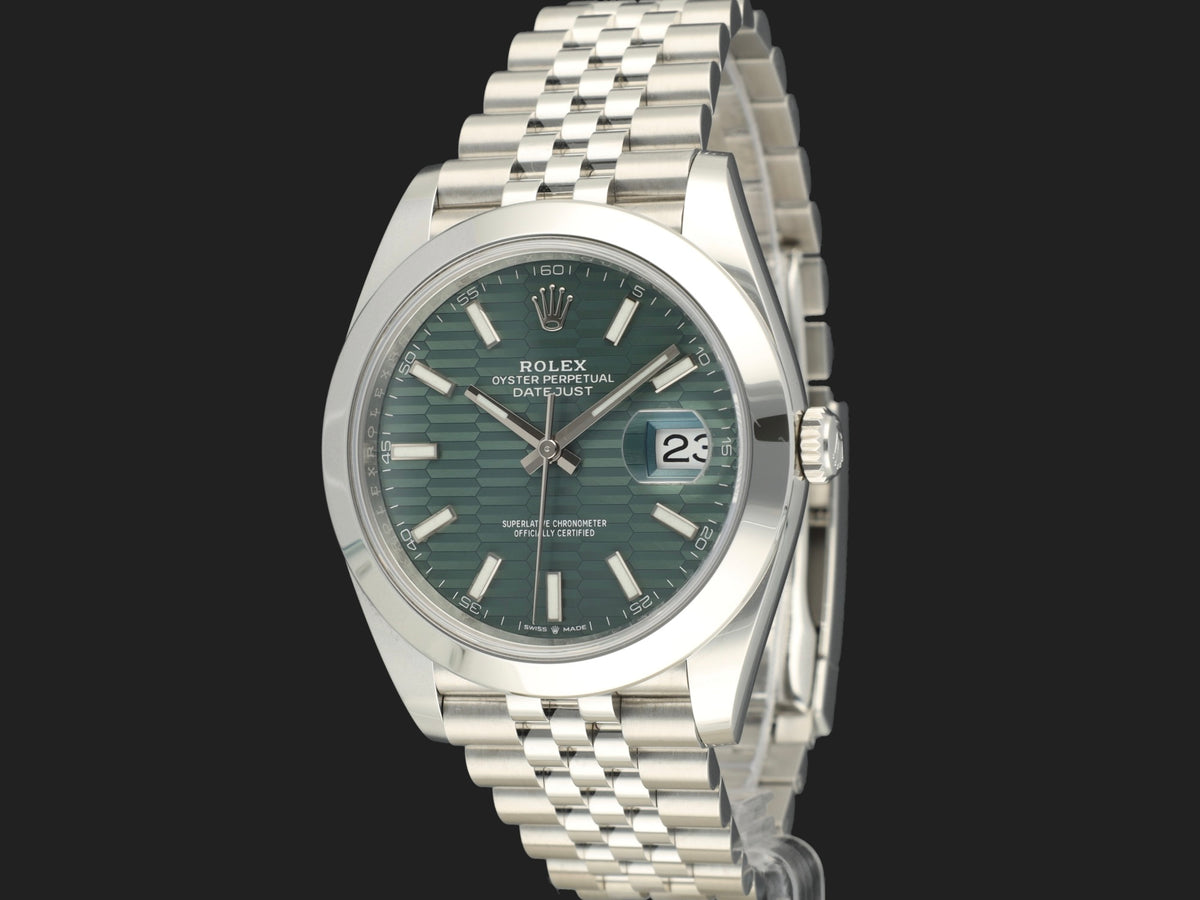 Rolex Datejust 41 Mint Green Motif Dial 126300 (1)