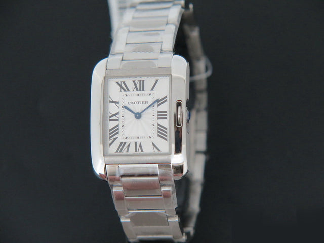Cartier Tank Anglaise Steel Ladies Silver Dial / 3704 NEW
