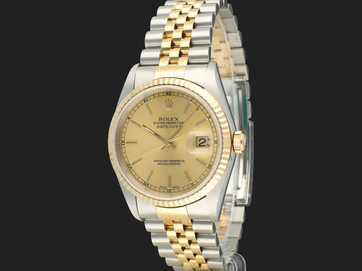 Rolex Datejust 36 Gold/Steel Champagne Dial 16233 (1)