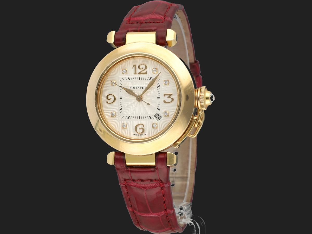 Cartier Pasha Automatic Yellow Gold Silver Diamond Dial 2397 (1)
