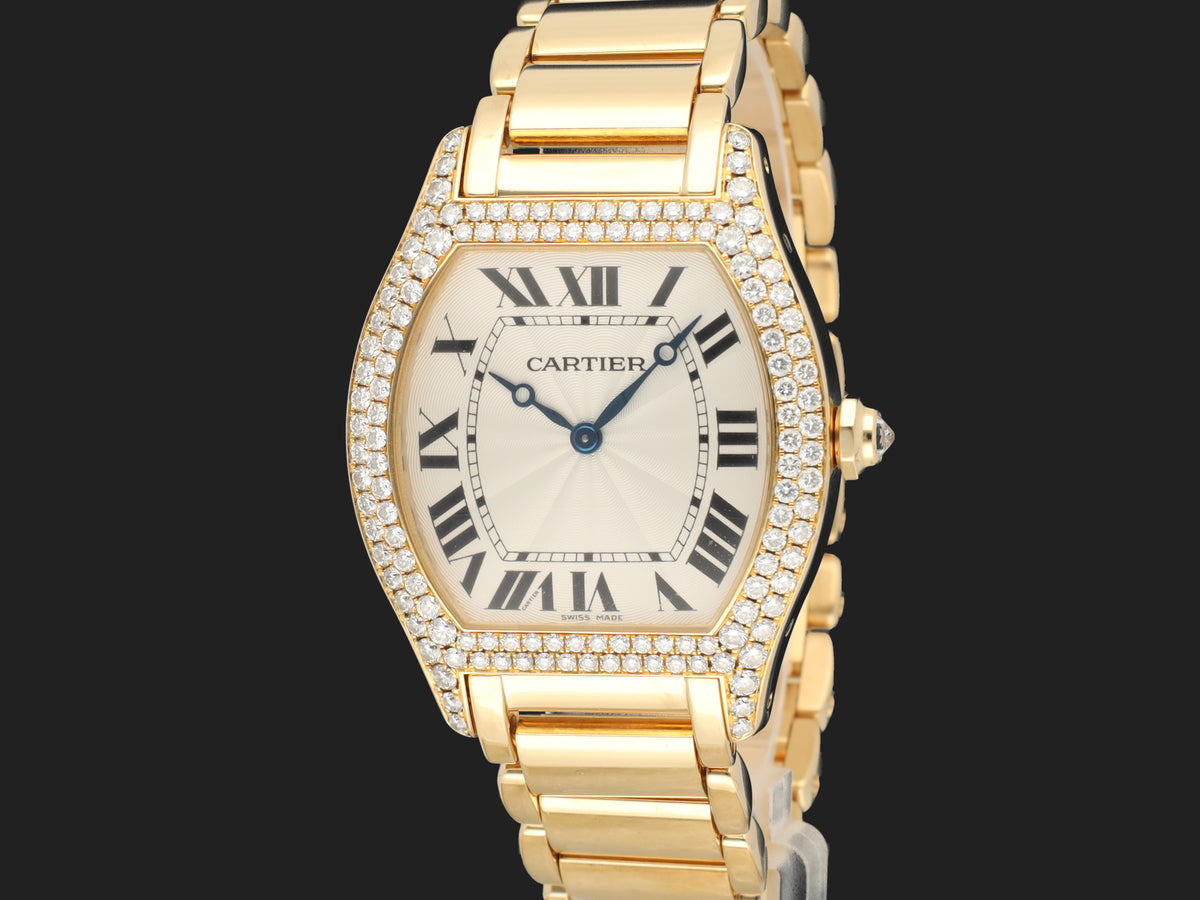 Cartier Tortue Yellow Gold Diamond Set Case 2496 (1)