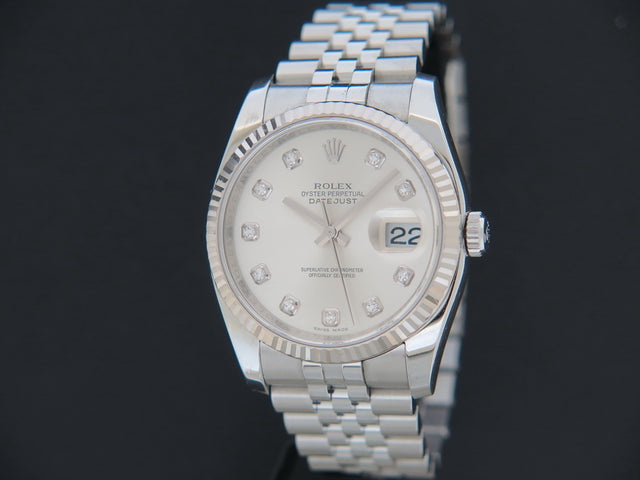 Rolex Datejust Silver Diamond Dial