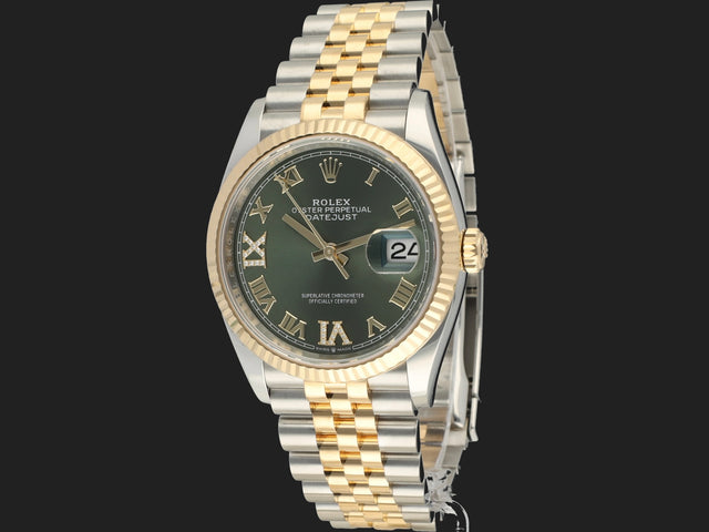 Rolex Datejust Gold/Steel Green Diamond Dial