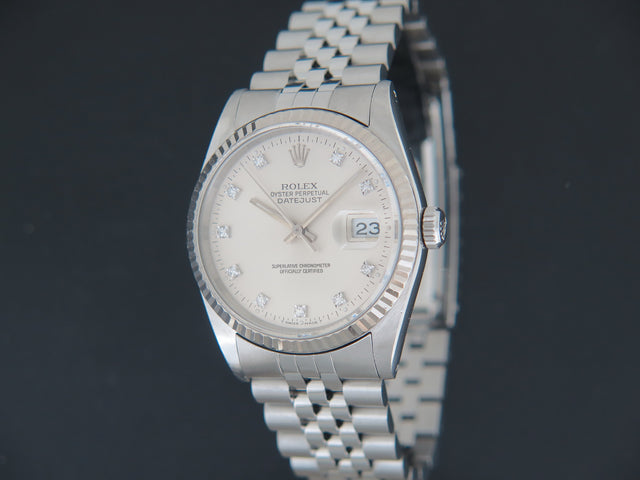 Rolex Datejust Silver Diamond Dial