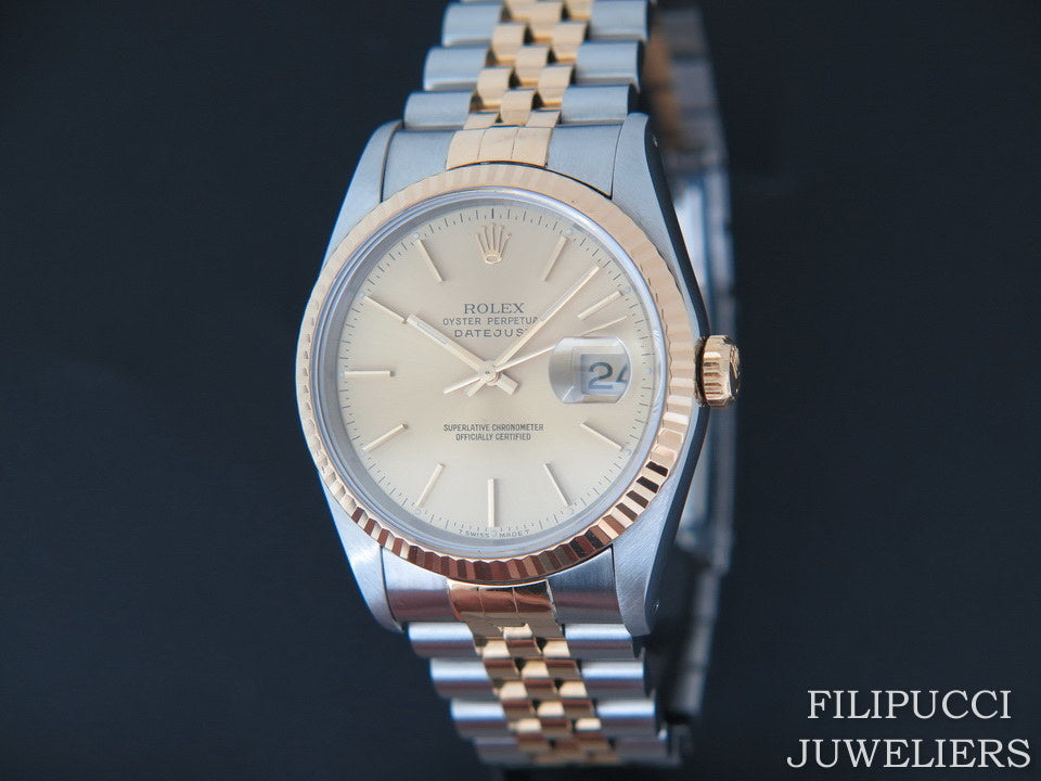 Rolex Datejust Gold/Steel Champagne Dial 16233  (1)