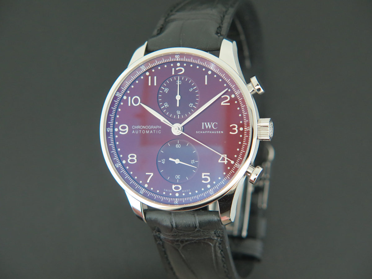 IWC Portugieser Chronograph Burgundy Dial IW371616 NEW (1)